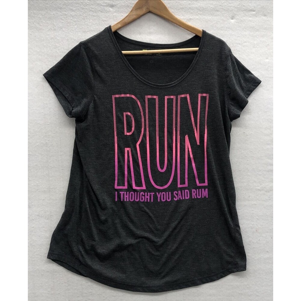 Xersion Running T Shirt Lrg βI Thought You Said Rumβ Graphic Workout Humor